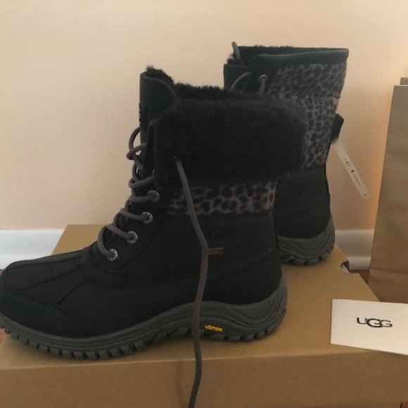UGG W Adirondack II Boots Black Exotic boot. Sz: 7 - Picture 5 of 8
